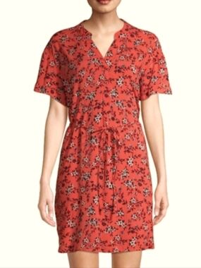 TIME and TRU Dress Orange Floral Size XXL